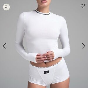 DOLCE&GABBANA X SKIMS COTTON JERSEY LONG SLEEVE T-SHIRT